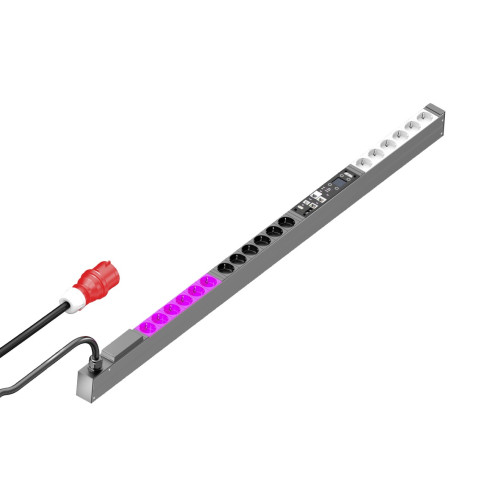 PDU metered 16A/3P CEE 18xCEE7/3 earthing-pin, 44x1495x70 mm