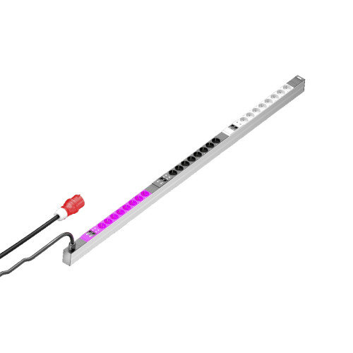 PDU basic 32A/3P CEE 24xCEE7/3 earthing-pin, CEE 7/3: 24 x earthing-pin