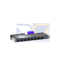 PDU basic 16A/1P CEE 8xCEE7/3 earthing-pin, CEE 7/3: 8 x earthing-pin