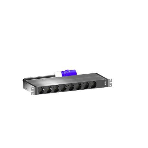 PDU basic 16A/1P CEE 8xCEE7/3 earthing-pin, CEE 7/3: 8 x earthing-pin