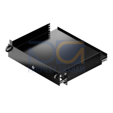 Keyboard drawer 2 U for one 482.6 mm (19") mounting level, RAL 9005