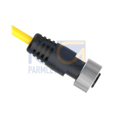Cordset: Single Ended 1 in, 5-pin Straight Female, 4.57 m 4x20 PVC Yellow Shielded, PVC Black, Nickel-Plated Brass Coupling Nut