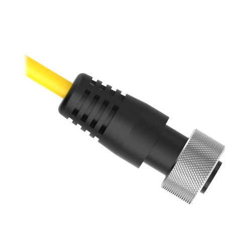 Cordset: Single Ended 1 in, 5-pin Straight Female, 4.57 m 4x20 PVC Yellow Shielded, PVC Black, Nickel-Plated Brass Coupling Nut
