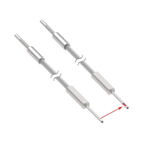 Plastic Fiber, Opposed Mode, Core Dia.: 1, Fiber Length 2.7 m, Probe, Sideview, SteelSkin, TMB5 Termination