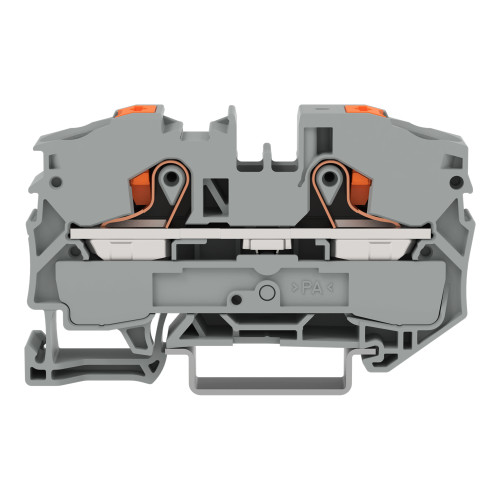 2-conductor through terminal block, with push-button, 16 mm&sup2;, gray