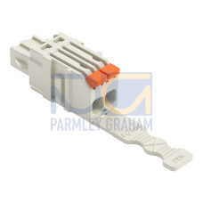 1-conductor female connector, lever, Push-in CAGE CLAMP&reg;, light gray