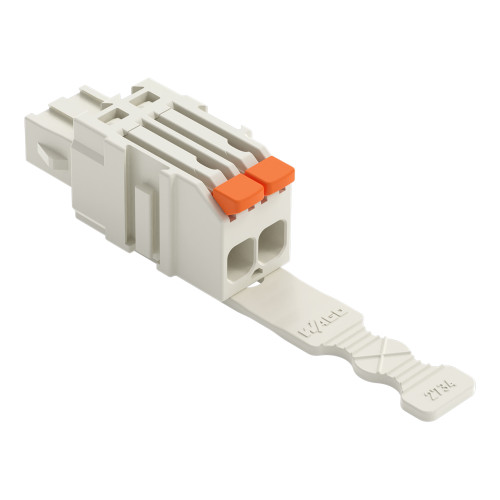 1-conductor female connector, lever, Push-in CAGE CLAMP&reg;, light gray