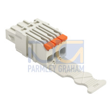 1-conductor female connector, lever, Push-in CAGE CLAMP&reg;, light gray