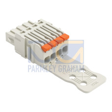 1-conductor female connector, lever, Push-in CAGE CLAMP&reg;, light gray