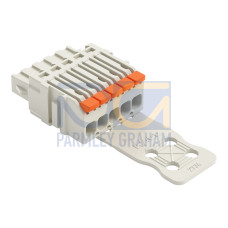 1-conductor female connector, lever, Push-in CAGE CLAMP&reg;, light gray