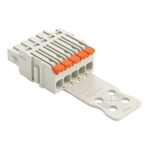 1-conductor female connector, lever, Push-in CAGE CLAMP&reg;, light gray