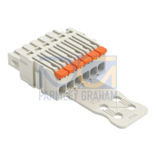 1-conductor female connector, lever, Push-in CAGE CLAMP&reg;, light gray