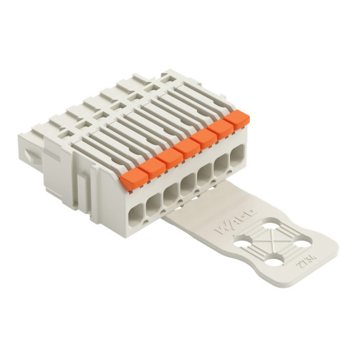 1-conductor female connector, lever, Push-in CAGE CLAMP&reg;, light gray