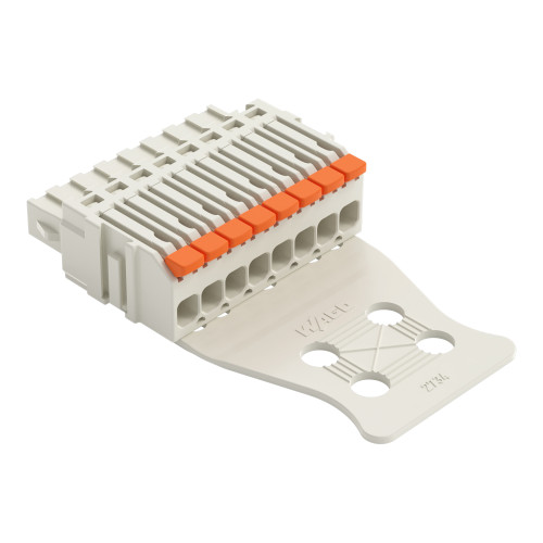 1-conductor female connector, lever, Push-in CAGE CLAMP&reg;, light gray