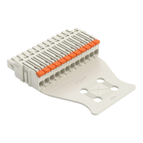 1-conductor female connector, lever, Push-in CAGE CLAMP&reg;, light gray