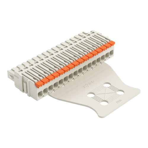 1-conductor female connector, lever, Push-in CAGE CLAMP&reg;, light gray