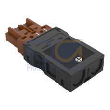 Shorting plug, with assembled strain relief housing, 3-pole, brown