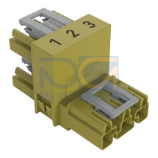 h-distribution connector, 3-pole, Cod. B, light green