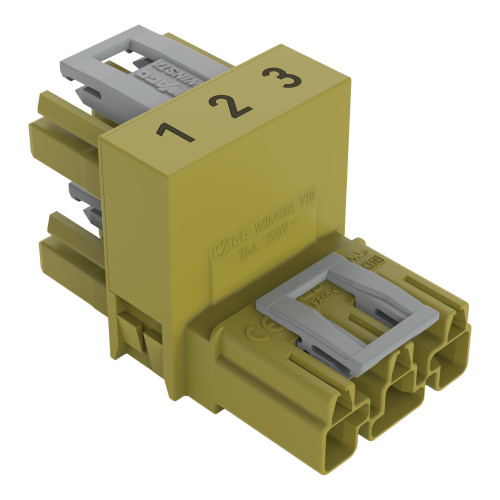 h-distribution connector, 3-pole, Cod. B, light green