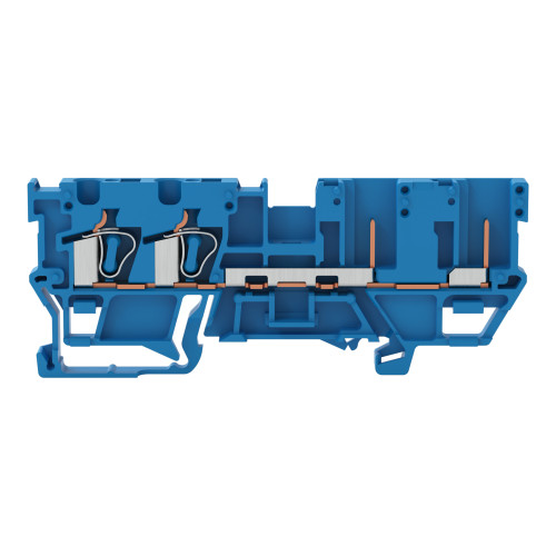 2-conductor/2-pin carrier terminal block, for DIN-rail 35 x 15 and 35 x 7.5, 4 mm&sup2;, blue