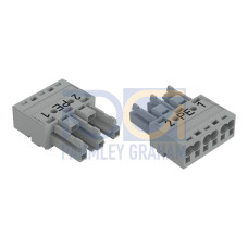 Socket, 3-pole, Cod. B, gray
