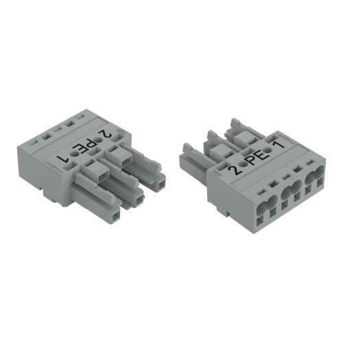 Socket, 3-pole, Cod. B, gray