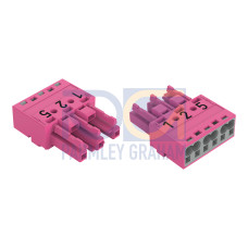 Socket, 3-pole, Cod. B, pink
