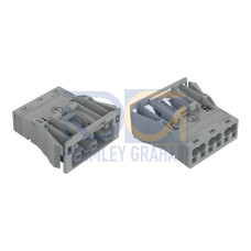 Snap-in socket, 3-pole, Cod. B, gray