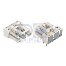 Socket for PCBs, angled, 3-pole, white