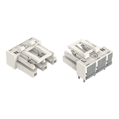 Socket for PCBs, angled, 3-pole, white