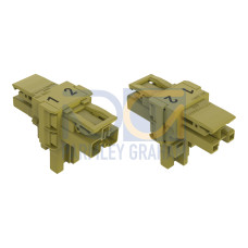 T-distribution connector, 2-pole, Cod. B, light green