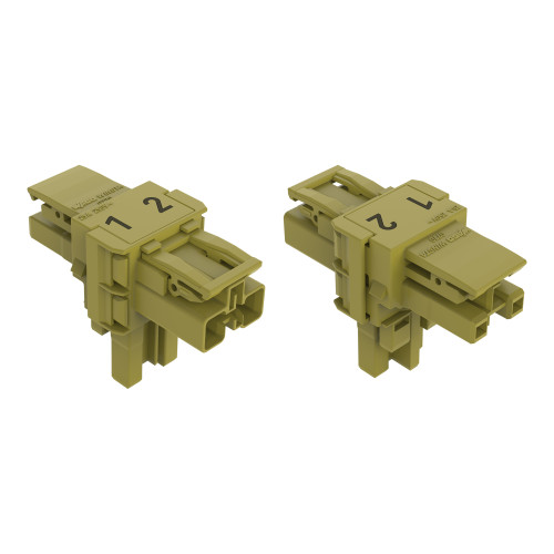 T-distribution connector, 2-pole, Cod. B, light green