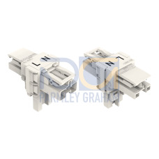 T-distribution connector, 2-pole, Cod. A, white