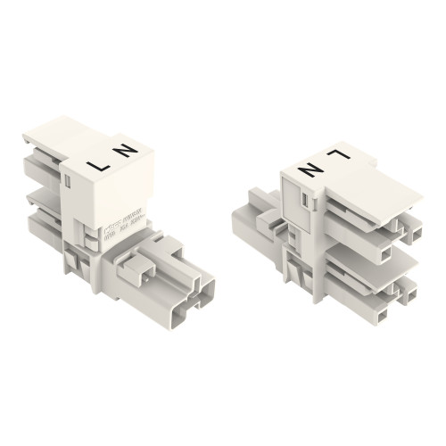 h-distribution connector, 2-pole, Cod. A, white