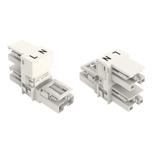 h-distribution connector, 2-pole, Cod. A, white
