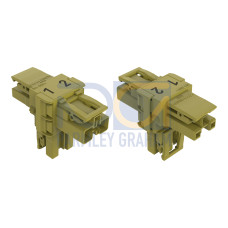 T-distribution connector, 2-pole, Cod. B, light green