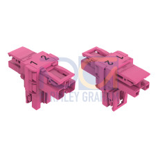 T-distribution connector, 2-pole, Cod. B, pink