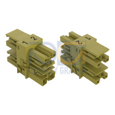 3-way distribution connector, 2-pole, Cod. B, light green