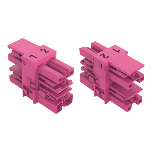 3-way distribution connector, 2-pole, Cod. B, pink