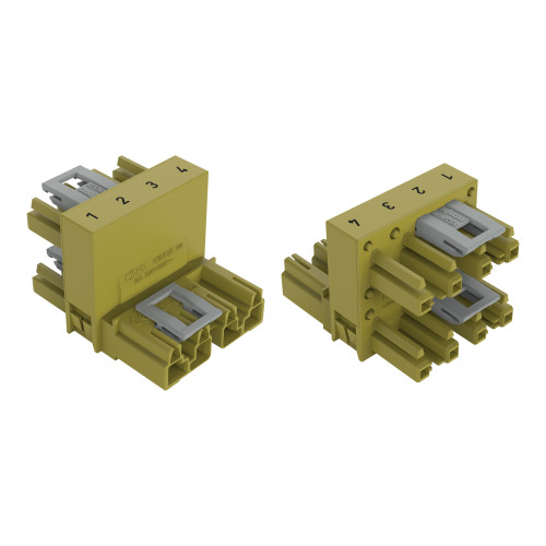 h-distribution connector, 4-pole, Cod. B, light green