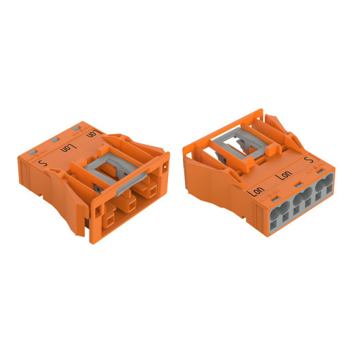 Snap-in socket, 3-pole, Cod. R, orange