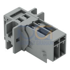 1-conductor male connector, CAGE CLAMP&reg;, 4 mm&sup2;, gray
