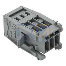 1-conductor male connector, CAGE CLAMP&reg;, 4 mm&sup2;, gray