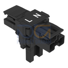 T-distribution connector, 2-pole, Cod. A, black