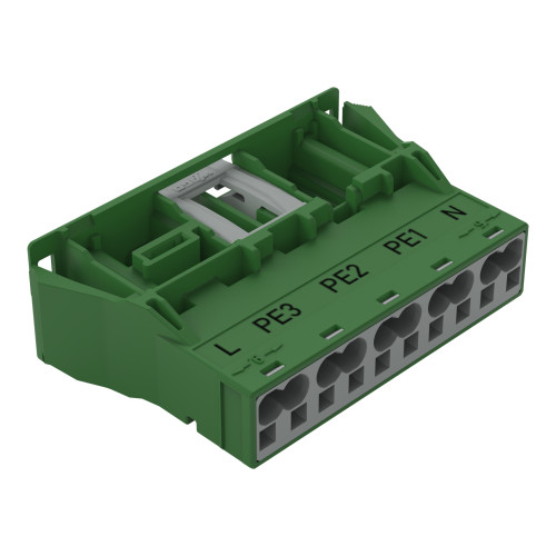 Snap-in plug, 5-pole, Cod. Q, green