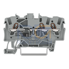 Component terminal block, 3-conductor, with diode 1N4007, gray