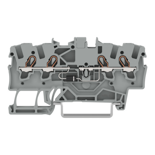Component terminal block, 4-conductor, with diode 1N4007, gray