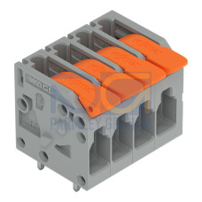 PCB terminal block, lever, 4 mm&sup2;, gray