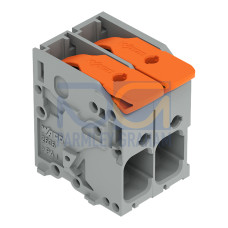 PCB terminal block, lever, 6 mm&sup2;, gray