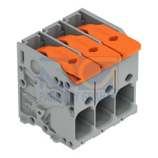 PCB terminal block, lever, 6 mm&sup2;, gray